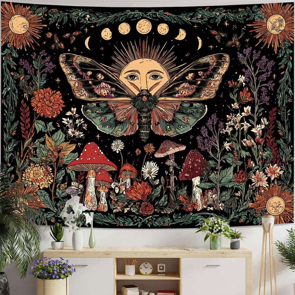 Fantasy Butterfly Day Moonlight Digital printing polyester wall hanging tapestry decorative Living room Office background gift