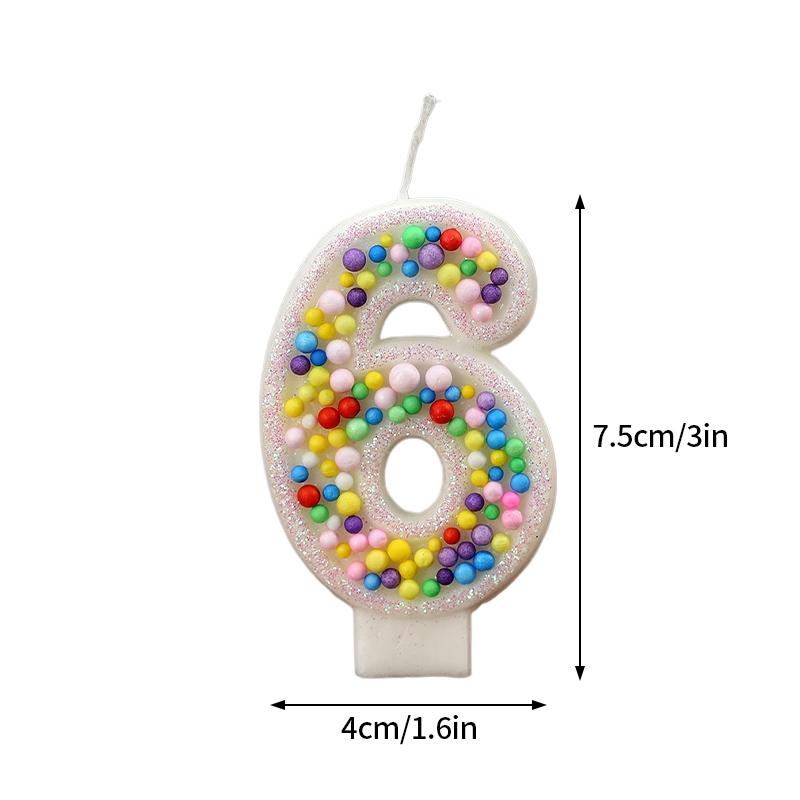 Colored Balls Digital Candles Unique 0-9 Number Birthday Cake Candles Fun Glitter Cupcake Topper Wedding Birthday Party Supplies