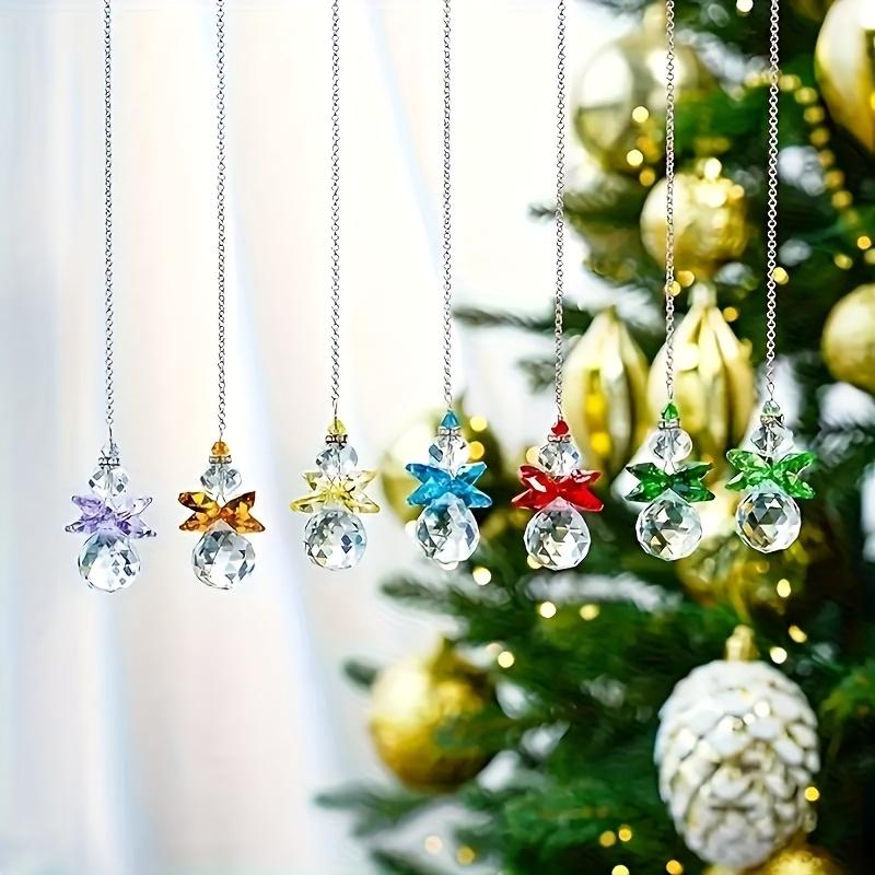7-Piece Crystal Angel Sun Catcher Pendant Set & Colorful Hanging Prism Ornaments for Home, Garden, and Tree Decor