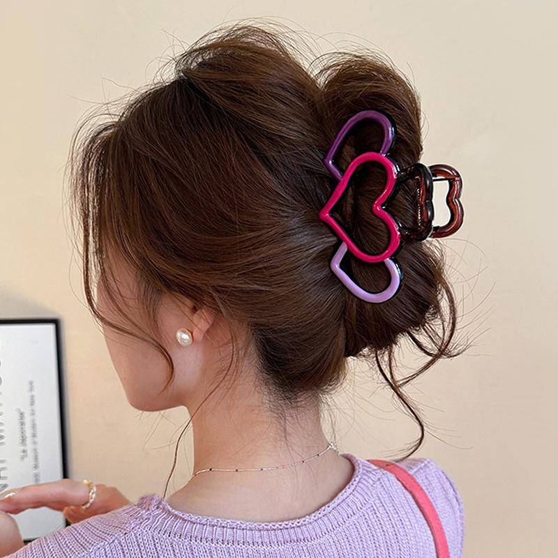 Контрастные цветные заколки для волос в форме сердца для женщин, зажим-краб для волос, заколки-невидимки, заколки-бабочки, аксессуары для волос для девочек, головные уборы, подарки