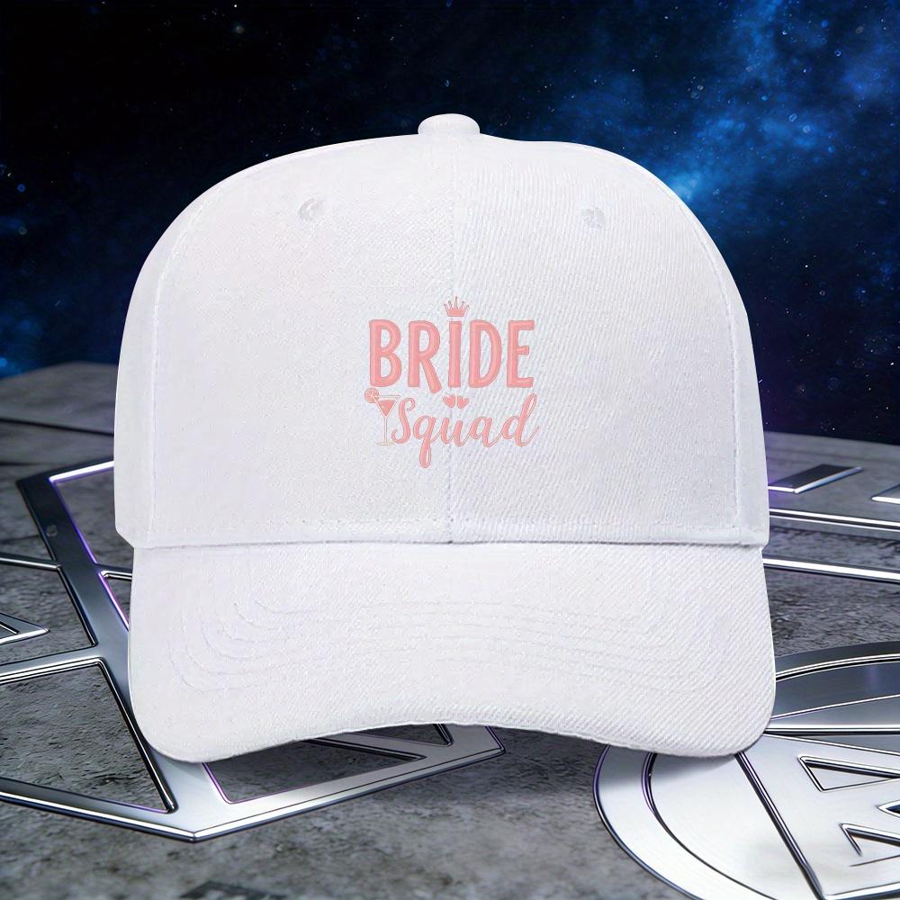 pc Bride Squad Adjustable Denim Baseball Cap Lightweight Printed Womens Hat Wedding Party Bridesmaid Mens Trendy Cap