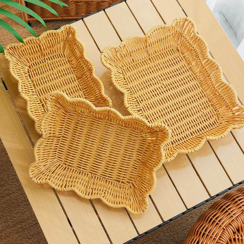 Плетеная корзина для фруктов и дуршлаг MinNa из искусственного ротанга (2-Pack)