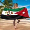 Дизайн пляжного полотенца с футбольной тематикой Иордании, Быстросохнущее, Легкое в уходе, Подходит как для занятий фитнесом, так и для пляжного отдыха, Спортивный незаменимый аксессуар