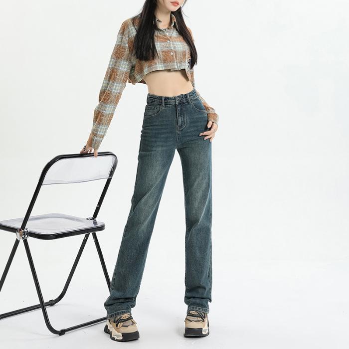 Autumn Style High Elasticity and Slimness, Drooping, High Waist Straight-leg Pants for Women, Autumn and Winter Pants for Women, Autumn and Winter