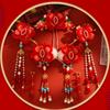 Tassel Chinese Style Hairpin Set Red Flower Hair Comb Ancient Style Hanfu Hair Stick  Women