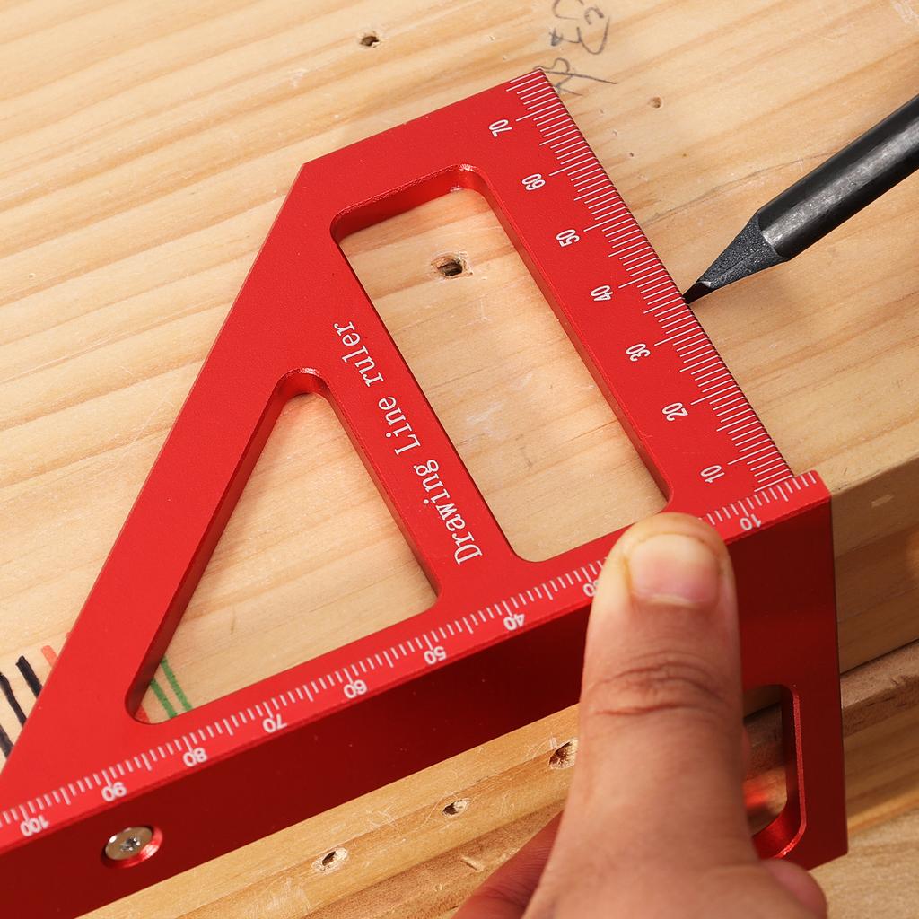 Metric Woodworking Square Protractor 3D 45/90 Degree Layout Aluminum Alloy Miter Measuring Triangle Ruler Carpenter Toolsolss