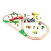 Деревянная Железная Дорога Шахта Кран Карусель Коллекция Деревянная Железная Дорога Электрический Магнитный Поезд Совместим с Деревянной Рельсой Подарок Мальчику G6