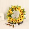 Artificial Rattan Sunflower Garland Wreath Home Cafe Wall Party Hanging Decor