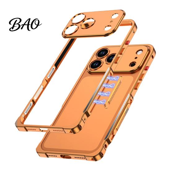 Slim Metal Phone Cover Case for IPhone 18 Pro And Max, Thin Magnetic Detachable Camera Lens Protector Bumper Cooling Frame with Cover, Shockproof