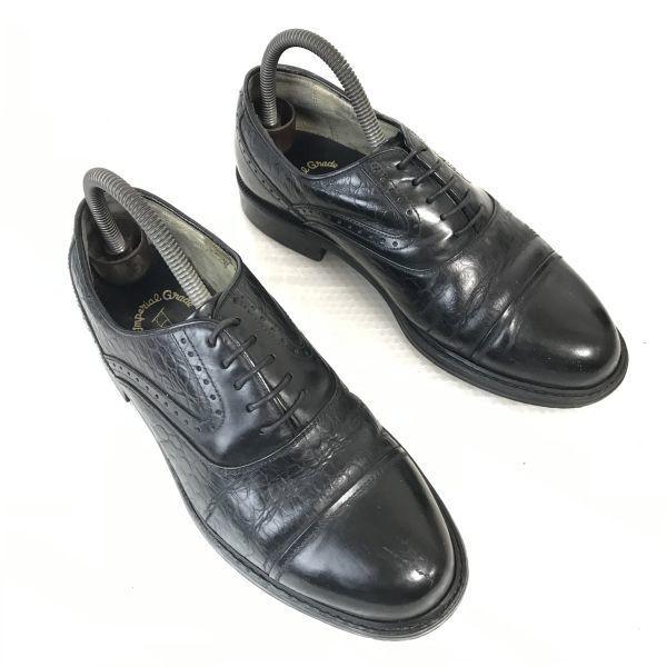 REGAL/Imperial Grade Premium Goodyear Leather Straight Tip Shoes/25.0E/Black/Business/Dress(USED)