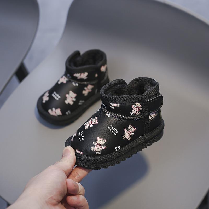 Детские зимние ботинки Зимние детские флисовые ботинки Обувь для девочек Хлопковые ботинки для мальчиков Детская водонепроницаемая хлопковая обувь