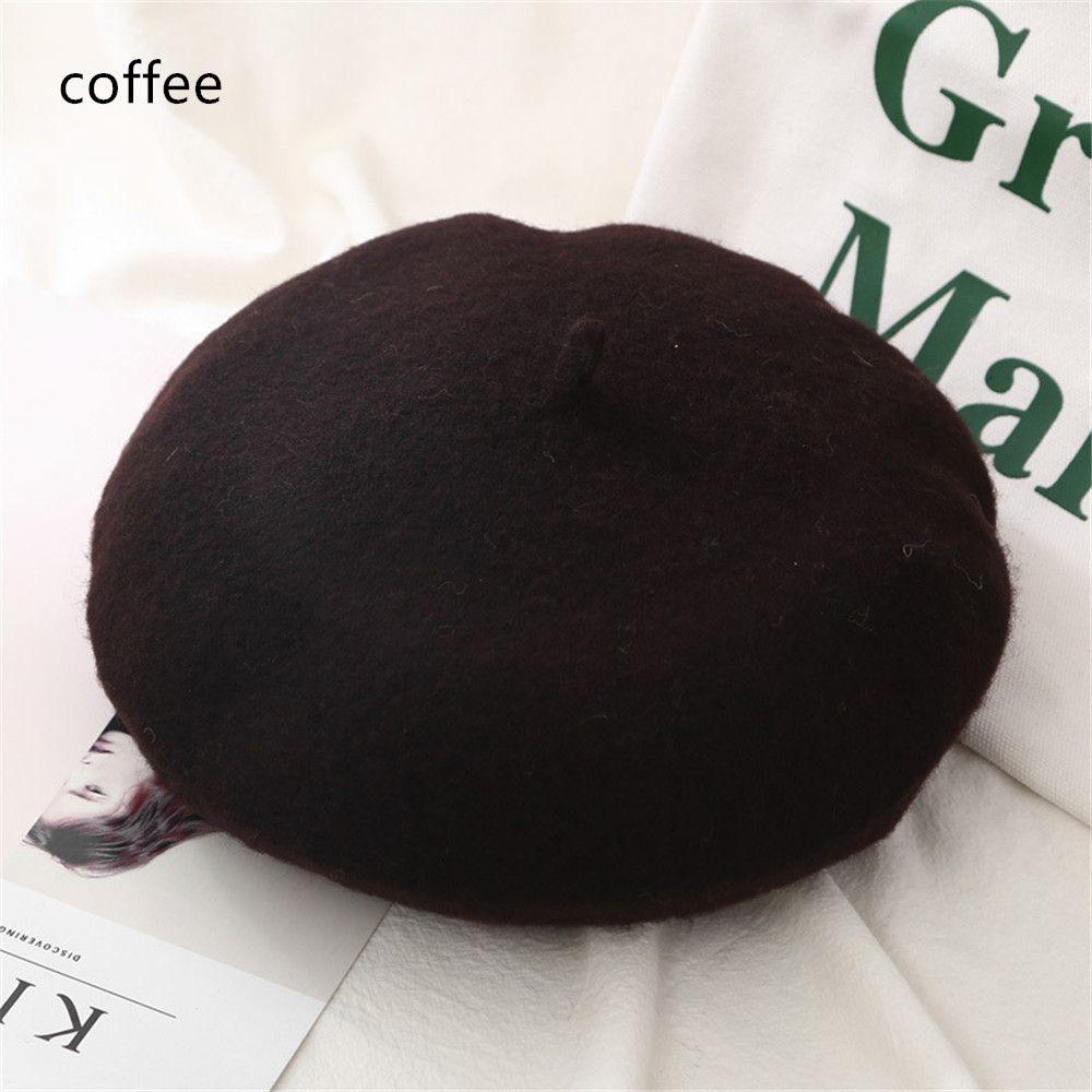 Women Wool Beret Hats Winter French Hat Girls Solid Color Fashion Autumn Winter Beret Hat For Women Flat Cap Hat Felt Berets