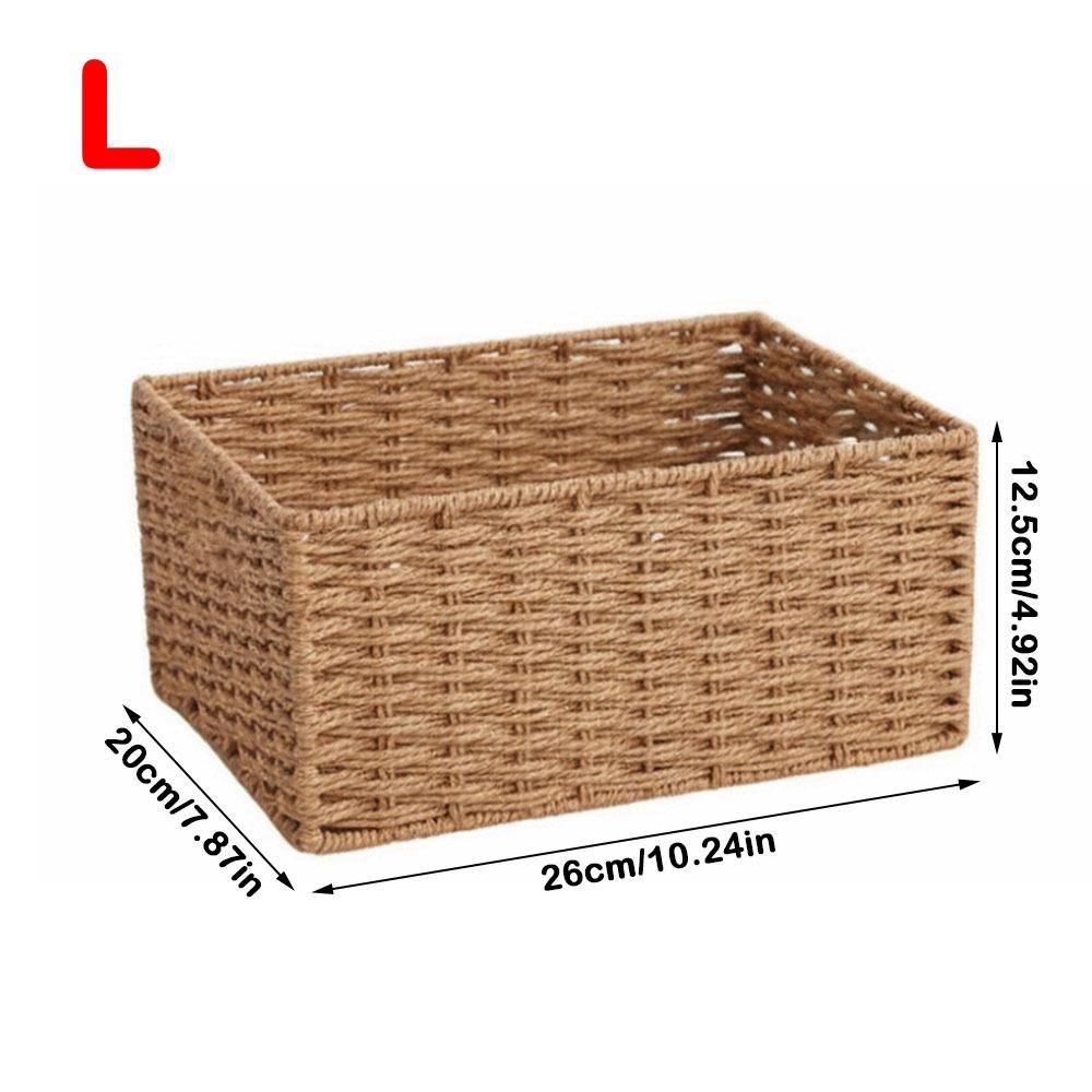 Reusable Woven Storage Basket Handmade Clothing Storage Basket Portable Snack Sundries Organizer