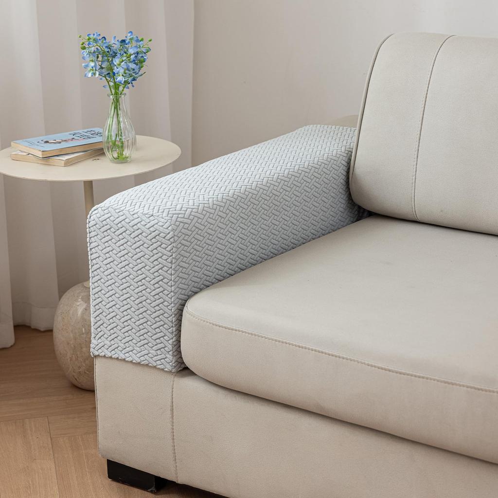 Новые чехлы на подлокотники дивана Простые эластичные чехлы на подлокотники дивана в клетку Противоскользящие Защита мебели от загрязнений Съемные чехлы для кресла