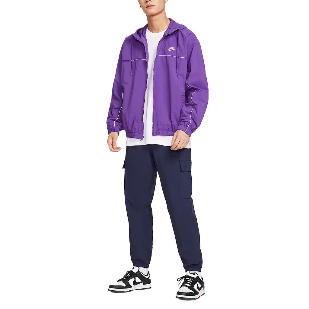 Nike Club Jackets Men's Wild Grape Purple Obsidian Stone Color Phantom White Hooded Moderate Other HJ2013-507
