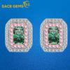SACEGEMS Certified 0.5ct D Color Moissanite Stud Earrings for Women Diamond Ear Studs 925 Sterling Silver Wedding Jewelry GRA