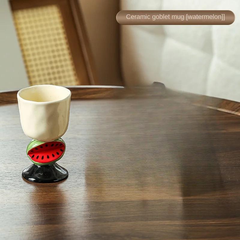 BRFruit Керамическая Чашка на Высокой Ножке Миска для Мороженого Специальная Чашка для Десерта Аперитив После Ужина Молекулярная Кухня Посуда КерамикаEY