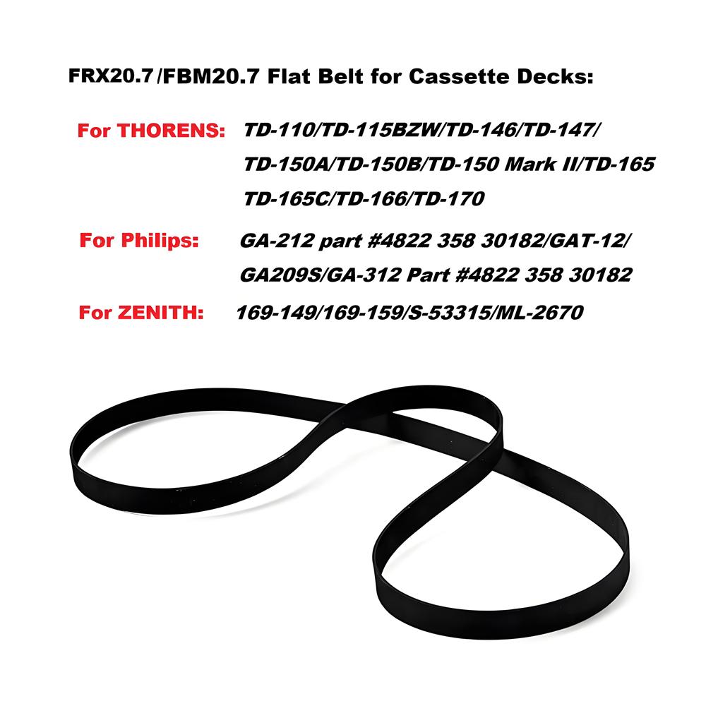 FRX20.7 Flat Drive Belt for Thorens TD150 TD165 Dual 1242 Philips GA212 GA312 Sony Sharp Zenith Record Player Turntable FBM20.7
