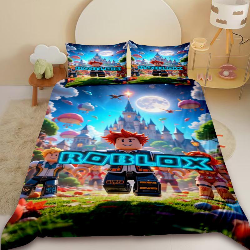 Roblox Duvet Cover Cartoon Children Roblox Bedding Set Comforter Cover Soft Bedroom Dormitory Home Decor Kids Gifts