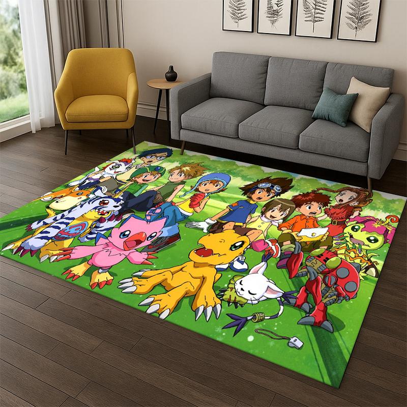 3D Digimon Adventure Ангеломон Агумон Мультяшный Ковер Коврик для Спальни Гостиной Дивана Прихожей Домашний Декор, Детский Ковер Нескользящий