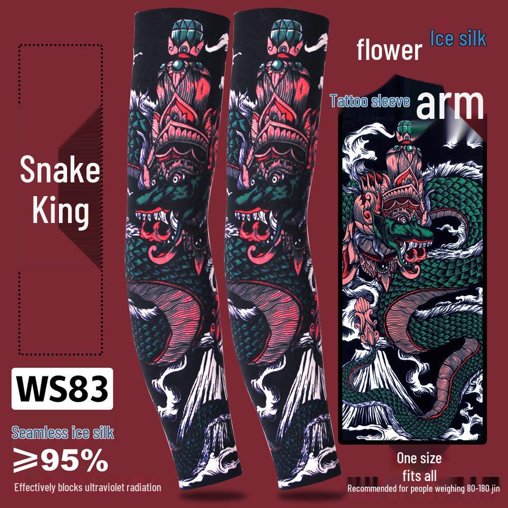 Рукава из ледяного шелка для защиты от солнца с татуировкой для мужчин и женщин - Летние для вождения, езды на велосипеде, с цветочным дизайном