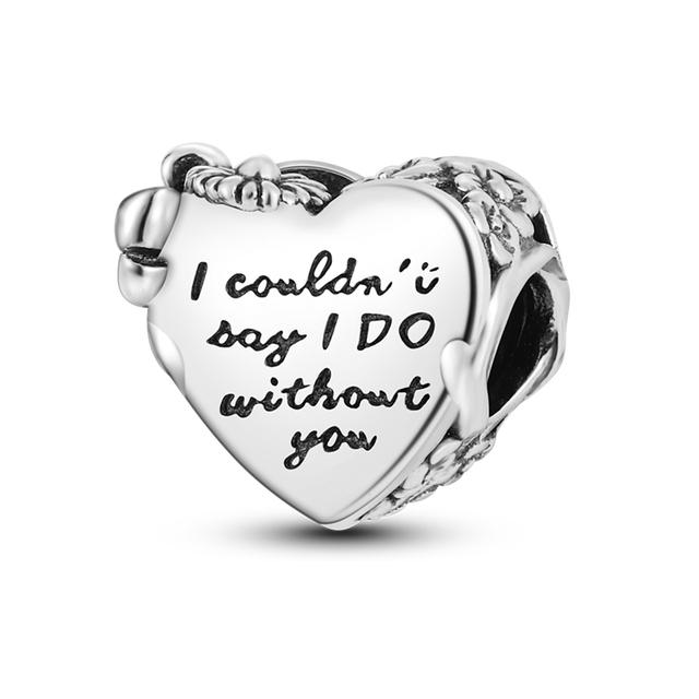Heart Shape 925 Silver Family Lover Affection Pendant Charm Beads Fit Woman's Cute Bracelet DIY Jewelry For Women