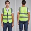 Рабочий жилет для мужчин и женщин, светоотражающий жилет с V-образным вырезом, без рукавов, на молнии, дышащий, ночной