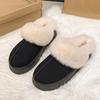 2024 Brand Women's Shoes Baotou Women's Slippers Fashion Short Plush Daily Slippers Women Winter Keep Warm Solid Flat Slippers
