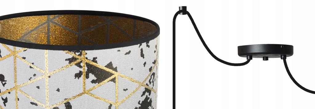 Ceiling hanging lamp with spider pattern lampshade, gold