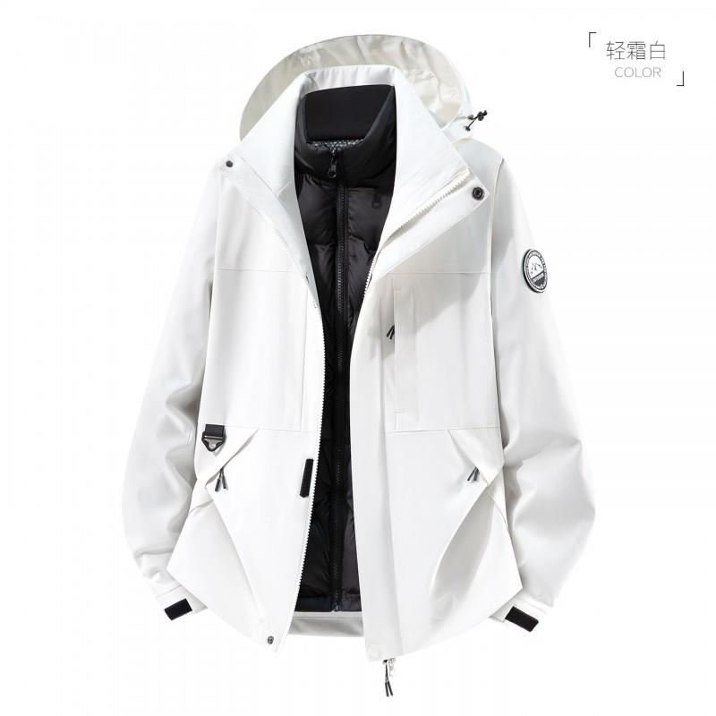 Women Men 3-in-1 Winter Jacket With Down Liner Waterproof Windproof Outdoor Hiking Coat