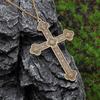 Vintage Catholic Cross Pendant Necklace Men Women Christian Believers Prayer Amulet Jewelry