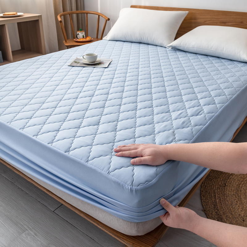 Thickened Fitted Sheet Plain Waterproof Matte Bedspread Four Season Simmons Dust Cover