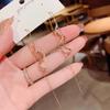 Корейские длинные серьги-феи с жемчугом и бриллиантами - Элегантный и универсальный стиль знаменитостей