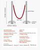 VEVOR Stanchion Post, 6 Pcs Crowd Control Barrier Set with 3 Red Velvet Ropes