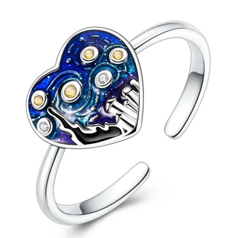 Original 925 Sterling Silver Bow Sun Moon Stars Open Rings Regardless of Size for Women Girls Jewelry Birthday Anniversary Gifts