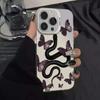 Чехол для iPhone 16 Pro Бабочка и Змея 15/14/13 Лазерный 12 Apple 11XsMax/Plus Модный x
