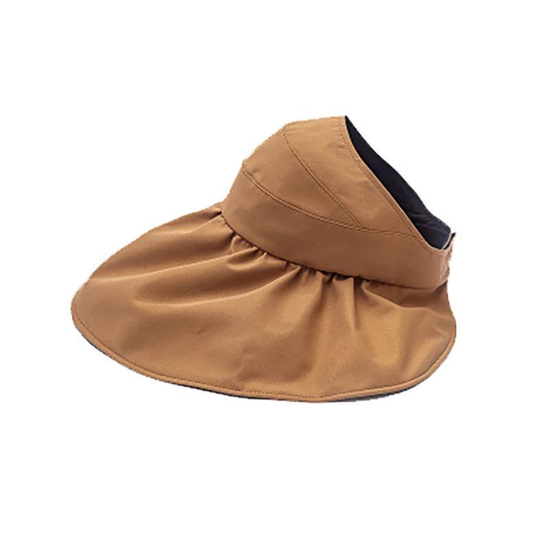 Fisherman Hat for Women Summer Korean Version Double-sided Vinyl Face-covering Hat Large Brim Sun Protection Empty Top Hat with Rope Sun Visor