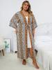 EDOLYNSA Коричневый женский кардиган больших размеров, кимоно, туника, купальный костюм, накидка со змеиным принтом, легкий отпуск, домашняя одежда в стиле бохо, пляжная одежда Q1414