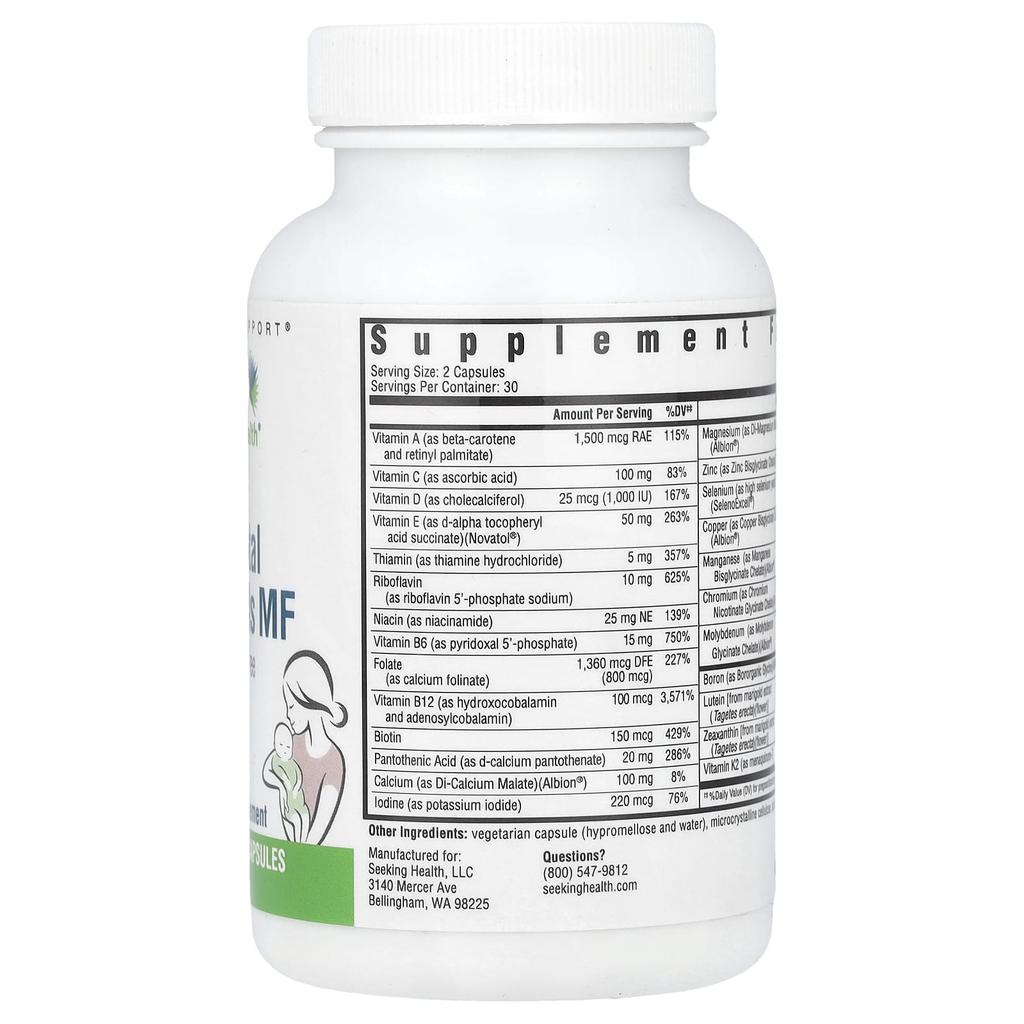 Seeking Health Prenatal Essentials MF, без метила, 60 растительных капсул