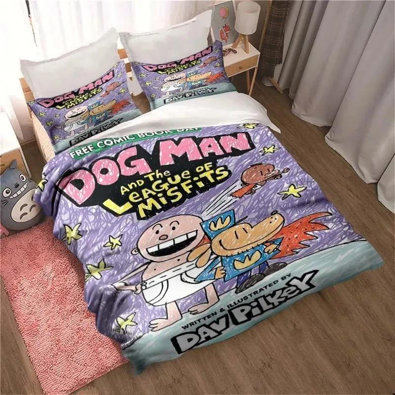 DOG MAN Милый Мультяшный Комплект Постельного Белья Пододеяльник Односпальный Двуспальный King Size Аниме Простыня для Спальни Мальчиков и Взрослых