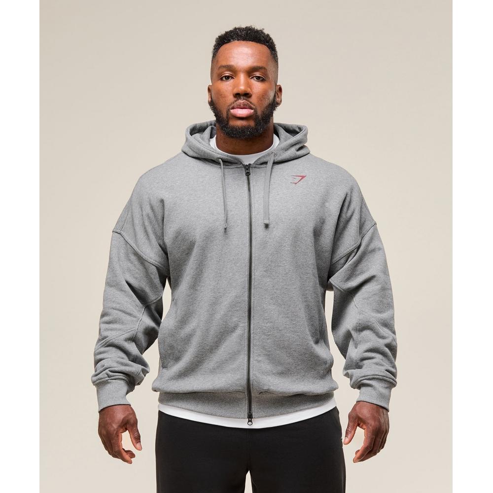 Gymshark Толстовка с капюшоном Power Zip Up Charcoal Core Marl A2c9j Gbbb