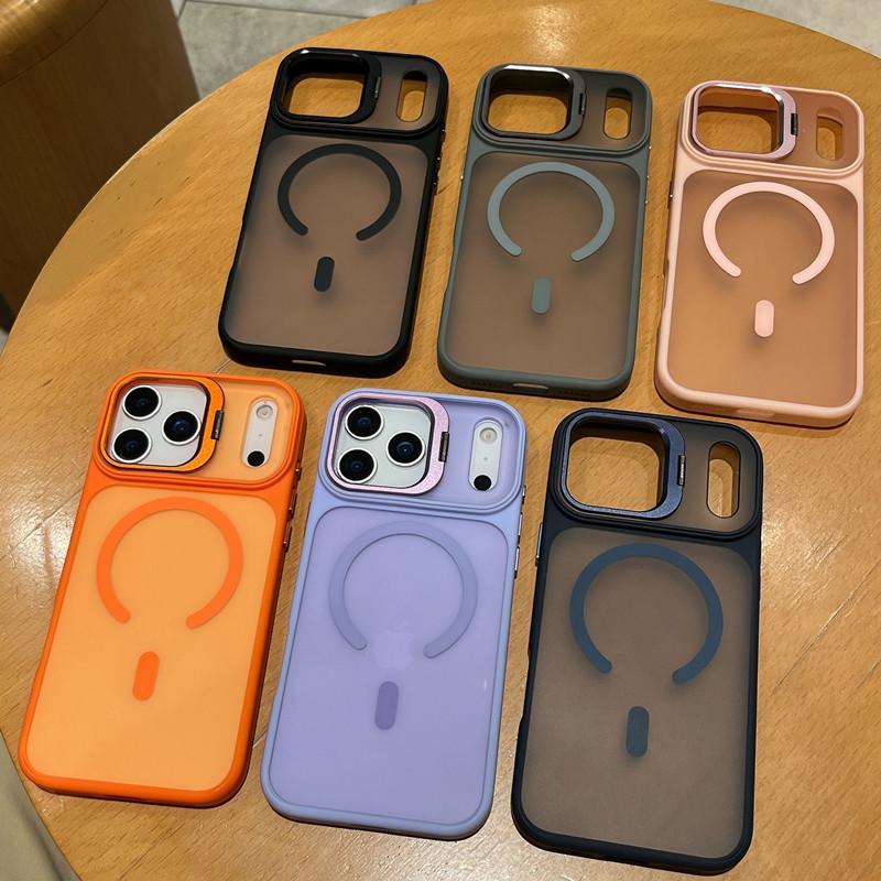 Чехол iPhone 17 Air с Color-Block, ощущением кожи, металлическим креплением для объектива и магнитной адсорбцией для Apple 16/15
