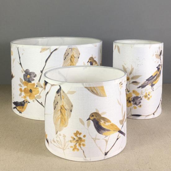 Drum Lampshade Floral Printed Lamp Shade Linen Handcrafted Rustic Lamp Shade for Table Lamps Floor Lamps Farmhouse Decoration