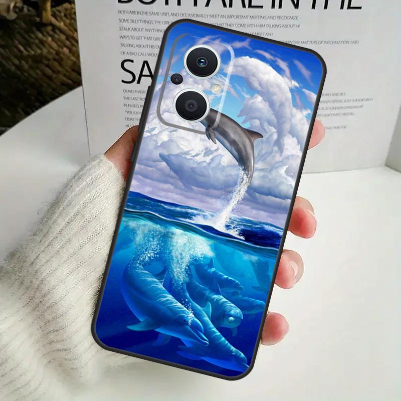 Animal Dolphin Case For OPPO Reno 8 7 6 5 4 Lite 8T 5Z 4Z 10 11F OPPO Find X5 X6 Pro X2 Neo X3 Lite Cover