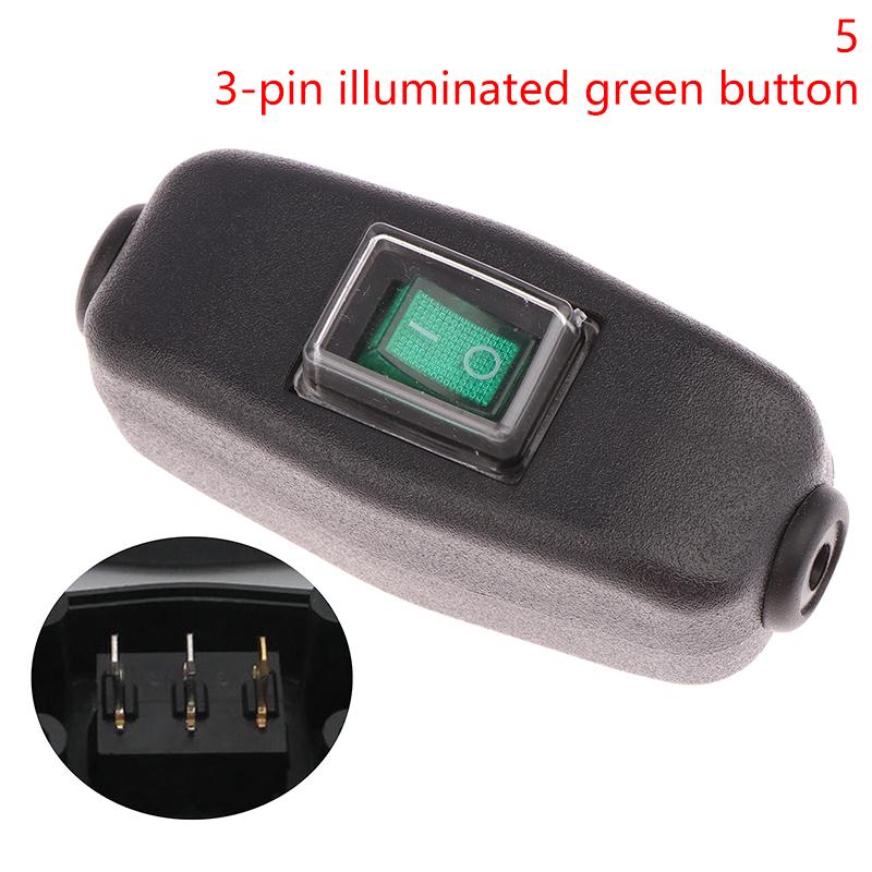 Инновационный и практичный водонепроницаемый и пыленепроницаемый AC250V 10A 2-контактный 3-контактный черный тип лодки Светодиодный индикатор включения/выключения Встроенный шнуровой переключатель