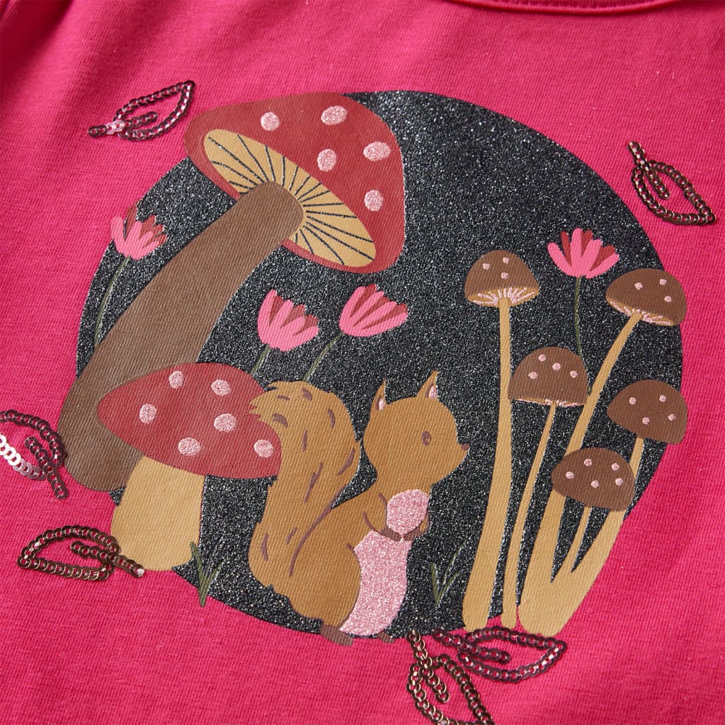Kids Long Sleeve T Shirt Neon Pink Size 128