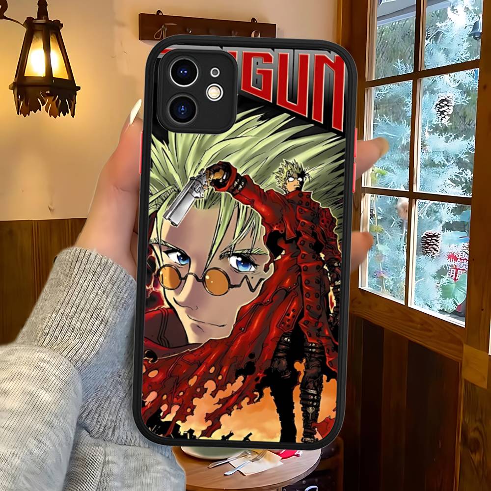 Classic Anime T-TrigunS Matte Translucent Phone Case For Iphone 16 ProMax 15 14 13 12 11 X XS PRO Plus