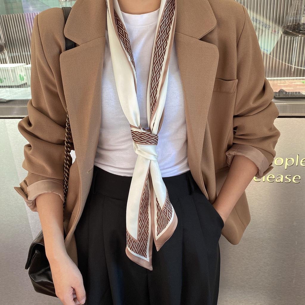 Весенне-летний атласный длинный шарф для женщин, солнцезащитная шаль, модный атласный длинный шарф для красоты, универсальный дорожный шарф