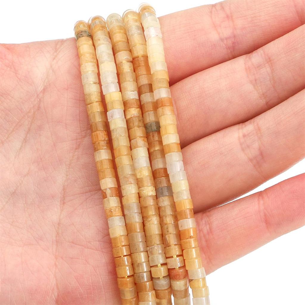 Разноцветные плоские круглые бусины-разделители из натурального камня для изготовления ювелирных изделий