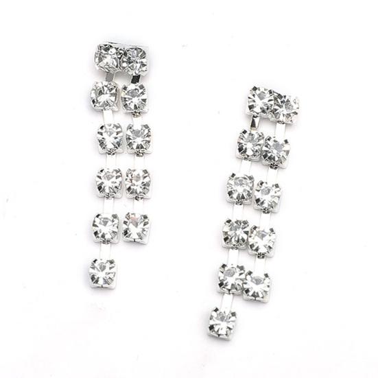 1 компл. женское ожерелье, серьги с кисточками и стразами, ювелирные изделия, изысканный элегантный комплект ювелирных изделий для повседневного ношения